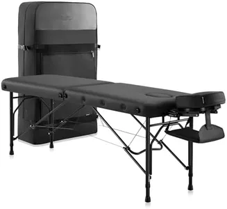 DR.LOMILOMI Ultra-Light Travel-Sized Aluminum Portable Massage Table Spa Bed 302 - Halia (W22 X L71, Black)