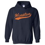 UGP Campus Apparel Houston Baseball Script - Hometown Pride, Pitcher Hoodie - X-Large - Navy