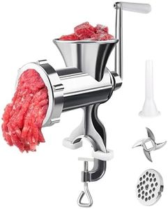 Manual Meat Grinder, All Parts Stainless Steel, Heavy Duty Manual Food Processor, Meat Mincer Sausage Maker With 3 Sausage Tubes, Compact, Dishwasher Safe, Perfect For Home Restaurant & Outdoor