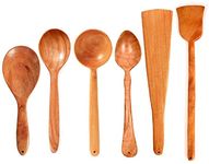 The Indus Valley Neem Wood Compact Flip/Spatula/Ladle For Cooking Dosa/Roti/Chapati | Kitchen Tools | No Harmful Polish | Naturally Non-Stick | Handmade (Set Of 6), 23 Centimeters