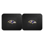 FANMATS 12305 NFL Baltimore Ravens Back Row Utility Car Mats - 2 Piece Set, 14in. x 17in., All Weather Protection, Universal Fit, Deep Resevoir Design, Molded Team Logo