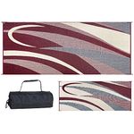 Ming's Mark GC5 Burgundy/Black 8' x 20' Graphic Reversible Mat