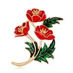 WTOPP Poppy Brooch Pin Rememorial Day Flower Brooch Enamel Poppy Brooches for Women Solider Remember Memorial Day Gifts Jewelry