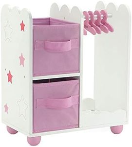 Emily Rose 14 Inch Doll Furniture | Pink Doll Armoire/Closet with Star Detail Comes with 5 Doll Clothes Hangers | Fits 14" American Girl Wellie Wishers Dolls