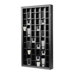 VERANI 52 Shot Glass Display Case Acrylic Glass with Uv Protection-Large Shot Glass Collection Cabinet Rack Holder For Wall, Wooden Shot Glass Display Storage Box Lockable with Removable Shelves-Black