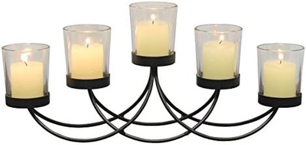 Briarwood Black Metal Votive Candelabra, Decorative Candle Centerpiece, Elegant Candle Holders, Centerpiece for Weddings, Parties, Dining Table, and Mantel