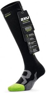 2XU Unisex Recovery Compression Socks - Enhance Muscle Recovery & Performance - Black/Grey - Size Small