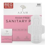 AZAH Sanitary Pads for Women Regular [Pack of 30] 100% Rash-Free sanitary napkins | 3x More Absorption, Cottony Soft and Dry Top Cover for heavy Flow | Leak-Proof | With Disposable Bag