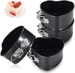 Juego de 4 bandejas antiadherentes para tartas de queso de 10,2 cm, a prueba de fugas y con fondo extraíble, para mini tartas, pizzas y soufflés, tartas de cumpleaños de queso, en forma de corazón