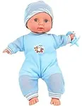 Click N' Play Baby Boy Doll 12” with Removable Blue Outfit and Hat with Pacifier - Boy Baby Doll