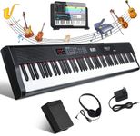 Fesley 88 Key Keyboard Piano: Bluetooth Full-Size Digital Piano Keyboard, 900 Tones Portable Electric Keyboard Piano 88 Keys Keyboard Electronic with Built-in Sustain Pedal, Split, MIDI, FEP160