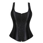 KSHUN Women's Sexy Plus Size Bustier Corset Tank Vintage Plus Size Corset Top (Black,Small)