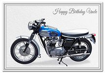 Stunning Birthday Cards Men - Unusual Unique Motorbike - Dad Son Boyfriend etc (Uncle Birthday Card - Triumph Trophy Bike)