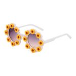 Try Sunglasses Girls Flower Shaped Suitable for Age Group 1-7 Years (Peach) - Pack of 10