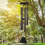 Large Wind Chimes Outdoor Victop Deep Tone 31 inches Memorial Wind Chim 5 Hollow Aluminum Tubes Pleasant Melody Classic Retro Decor Windchimes for Garden Home Yard Indoor and Outdoor Decor