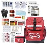 First Aid Central AZ-DP4B 4-Person 72-Hour Emergency Survival Kit, Survival Backpack with First Aid Kit & Assorted Emergency Supplies