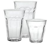 Duralex CC1/18 Made in France Picardie 18-Piece Clear Drinking Glasses & Tumbler Set: Set Includes: (6) 8-3/4 oz, (6) 12-5/8 oz, (6) 16-7/8 oz