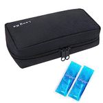 SUNMON Insulin Travel Case with 2 Ice Pack - Handy Insulin Cooler Travel Case TSA Approved, Diabetes Travel Case for Insulin Pen and Other Supplies (Black)