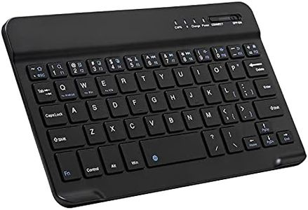 Ultra-Slim Bluetooth Keyboard Portable Mini Wireless Keyboard Rechargeable for Apple iPad iPhone Samsung Tablet Phone Smartphone iOS Android Windows (7 inch Black)