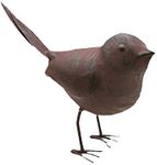 Colonial Tin Works Decorative Small Cute Songbird Song Bird Statue Figurine for Home or Garden with Feet, Metal, Rustic/Farmhouse Cottage, Rust Color, 5.5" L x 2" W x 4" H, 1 Piece