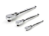 TEKTON 1/4, 3/8, 1/2 Inch Drive Flex Head Ratchet Set (3-Piece) | SRH92004