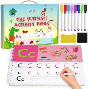 BenBen Preschool Learning Activities, 50 Pages, Tracing Books for Kids Ages 3-5, Kindergarten Workbooks, Toddler Writing Practice, Pre K Busy Book Educational Toys, Autism Learning Materials