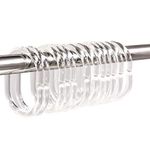 Qulable 24 pcs Shower Curtain Rings Plastic Curtain C Rings Hook Hanger Bath Drape Loop Clip Glide Bathroom Shower Window Rod (Clear)