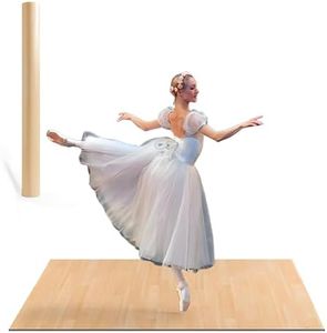 Portable Gsmmatwin Dance Floor Mat, Wood-Patterned, 3.3 x 5.9ft Durable Non-Slip PVC, 5mm Exercise Flooring, Suitable for Kids, Teens & Adults, Great for Home, Studio, or Practice