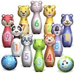 STAY GENT Bowling Set Kids, Skittles Game for Kids with 10 Pins and 2 Balls, Animal Bowling Toy Set for Indoor & Outdoor Game Birthday Gifts for Boys Girls Adult Toddler Children Kid Aged 2 3 4 5 6 7