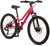 Schwinn High Timber ALX Youth/Adult Mountain Bike, Aluminum Frame and Disc Brakes, 24-Inch Wheels, 21-Speed, Coral