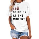 Not A Lot Going On at The Moment Shirt Women Country Music T-Shirt Country Concert Letter Print Tee Tops, A-white, X-Large