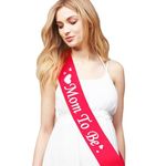 Propsicle Red & White Mom to Be Sash Baby Shower Party Gifts Maternity Shoot Props Decoration Item Baby Shower Celebration - Pack of 1