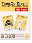 TransOurDream Tru-Heat Transfer Paper Mix Pack for Dark and Light Fabric (10+2 Sheets, 8.5x11") Printable HTV Heat Transfers Vinyl for Inkjet Printers Iron on Transfers for T Shirts (D1L1)