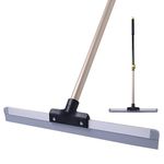 Yocada Floor Squeegee Scrubber Broom Rubber TPR Blade Telescopic Pole Household Broom for Garage Courtyard Shower Bathroom Floor Marble Glass Tile Water Foam Pet Hair Removal Cleaning 55 inch