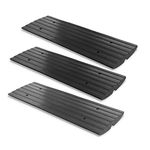 Pyle Ramp, Kerb Ramp, Threshold Ramp, Car Ramp, 3 Pack Heavy Duty Rubber Kit Set- Curb Ramp, Suitable for Car, Truck, Scooter, Bike, Motorcycle, Wheelchair Mobility, For Loading Dock, Garage, Pavement