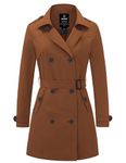 Wantdo Women's Waterproof Trench Coat Spring Outerwear Coat Caramel Large