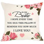 Aocaso I Hope Every Time You Hug This Pillow It Reminds You How Much I Love You Cushion Cover Reminder Gift Throw Pillow Cover for Bestie Friendship Gift for Women Birthday (bestie)