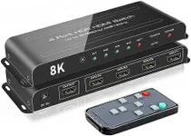 ROOFULL 4 Ports 8K HDMI 2.1 Switch 