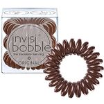 invisibobble ORIGINAL Hair Ties, Pretzel Brown, 3 Pack - Traceless, Strong Hold, Waterproof - Suitable for All Hair Types