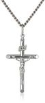 Amazon Essentials Men's Sterling Silver Crucifix Pendant Necklace with Stainless Steel Chain, 24" (previously Amazon Collection)