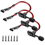 Linkstyle 3PCS SAE Quick Connector Harness, 1FT 12AWG SAE Adapter Male Plug to Female Socket Cable, Waterproof SAE Extension Cord