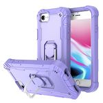 Asuwish Phone Case for iPhone 6/6s/7/8/SE 2020 2022 Cover with Ring Holder Stand Shockproof Heavy Duty Cell Accessories i Six Seven 6a i6 i7 i8 7s 8s SE2020 SE2 2 SE2022 SE3 3 Women Men Purple