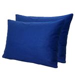 uwkcy Standard Pillow Cases, 100% Natural Cotton Pillowcases with Hidden Zipper, Zippered Pillow Case,Set of 2 (20x26 Inch/51x66cm, Royal Blue)