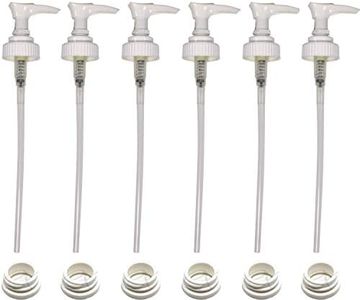 Creative Hobbies White Plastic Lotion Soap Dispenser Pumps with Glue On Screw Collars, Replacements for Soap and Lotion Pumps, Mason Jar Pumps or Bottles and DIY Crafts - 6 Sets