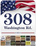 House Address Sign, House Number Plaque, 18x18 Reflective, 20 Font Styles, Reflective Option, USA Made by My Sign Center (US - Flag)