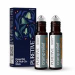 PURETIVE | Cramp Relief Plant Therapy Roll On | Period Pain Reducing Roll On | 100% PURE Therapeutic Essential Oil Roll On (10ML) | Natural, Instant Relief from Pain and Cramp | Pack of 2