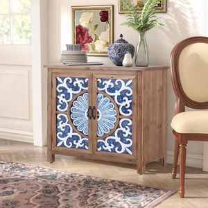PHI VILLA Accent Cabinet with Doors - Sideboard Buffet Cabinet for Living Room, Storage