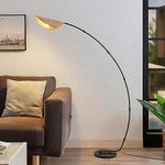 AIDENOEY Arc Floor Lamps for Living Room,Modern Standing Lamp with Leaf Type Lampshade，Over Couch Reading Lamps for Bedroom，Corner Lamp with Foot Switch，Tall Lamp for Home,Office(Bulb Included)