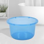 Kuber Industries Bath Tub | Multipurpose Bath Tub | Tub for Bathroom-Feeding Pan-Bathing-Washing Clothes | Washing Tub | Bathroom Tub | Baby Bathing Tub | 25 LTR | Transparent Blue