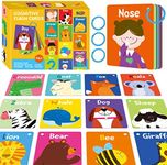 50 PCS Kid First Cognitive Flashcards,Double Sided Printed 7 in 1 Colorful Cards Alphabet,Numbers, Foods,Animals,Shapes,Colors with 3 Reclosable Rings,Learning Tool for Pre-K Kindergarten Toddlers